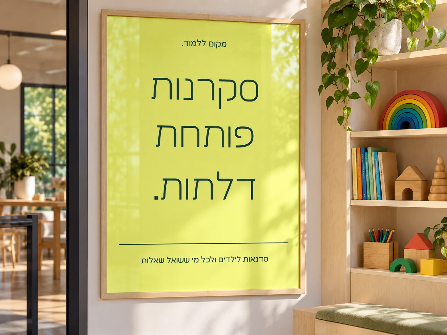 הדמיית כרזה בפונט עוז בחלל למידה